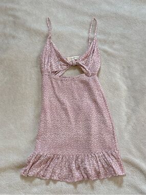 Ocean Drive Dusty Pink Floral Tie-Front Slip Dress